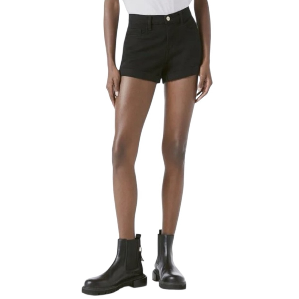 FRAME Le Cutoff Denim 3” Short in Black Size 25 EUC